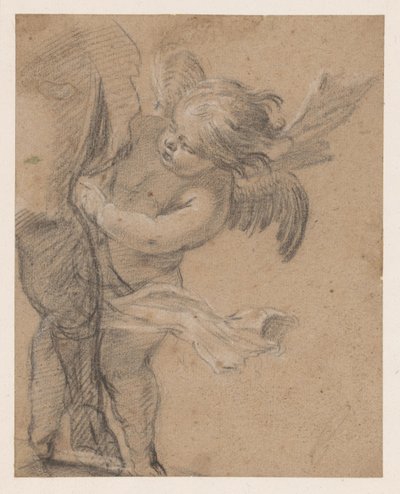 Engeltje bij het been van de H. Rochus door Simon Vouet