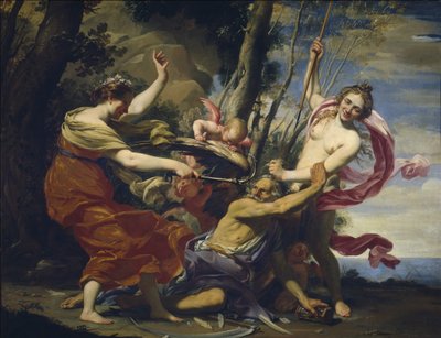 Vader Tijd overwonnen door Liefde, Hoop en Schoonheid, 1627 door Simon Vouet