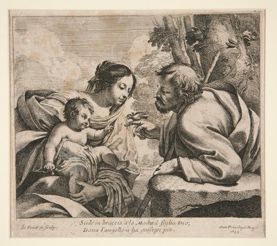 Heilige Familie met een Vogel door Simon Vouet