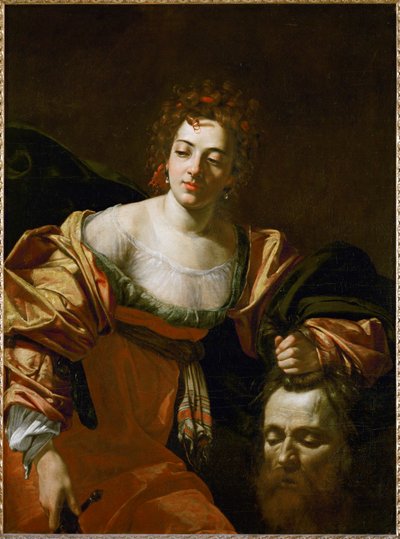 Judith met het hoofd van Holofernes (schilderij op doek) door Simon Vouet