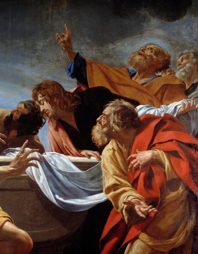 De apostelen bij het graf van de Maagd (detail) door Simon Vouet