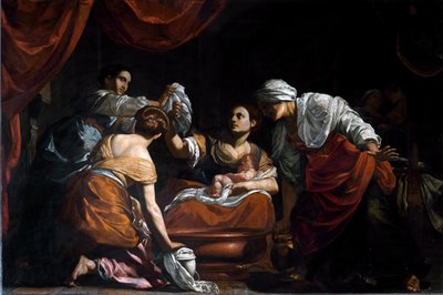 De geboorte van de Maagd door Simon Vouet