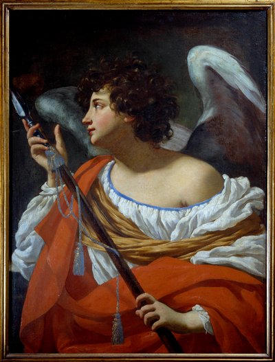 De Engel die de Speer Draagt en het Hart van Christus Doorboort en de Spons Gedrenkt in Azijn door Simon Vouet