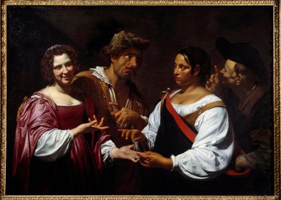 De waarzegster Schilderij door Simon Vouet (1590-1649) 1620 Ottawa, National gallery of art door Simon Vouet