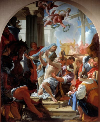 Het martelaarschap van Sint Eustachius en zijn familie Schilderij door Simon Vouet (1590-1649) 1635 Parijs, Eglise Saint Eustache door Simon Vouet