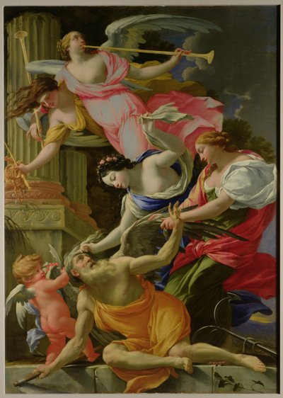 De Tijd Overwonnen door Liefde, Venus en Hoop, ca. 1645-46 door Simon Vouet