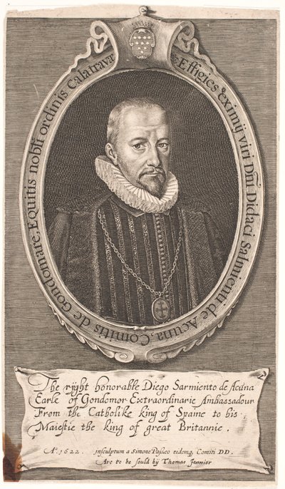 Diego Sarmiento de Acuna, graaf van Godomar. Spaanse gezant in Londen door Simon de Pas