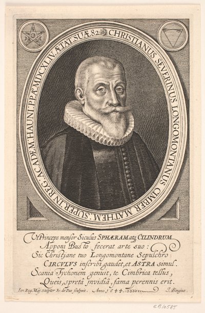 Professor Christen Sørensen Longomontanus door Simon de Pas