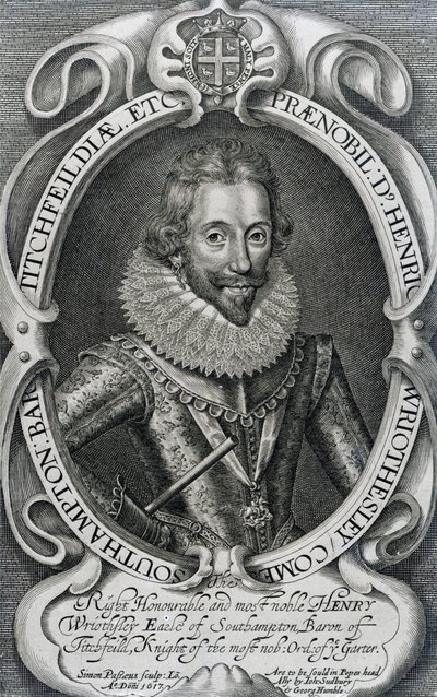 Henry Wriothesley, 3e Graaf van Southampton, 1617 door Simon de Passe