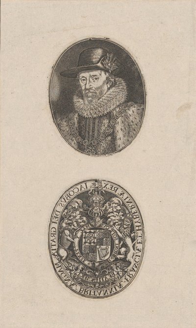 James I, Koning van Engeland, ca. 1616 door Simon de Passe