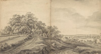 Panorama van Boersberg met kasteel Doorwerth in de verte door Simon de Vlieger