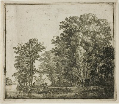 Bos bij een kanaal door Simon de Vlieger