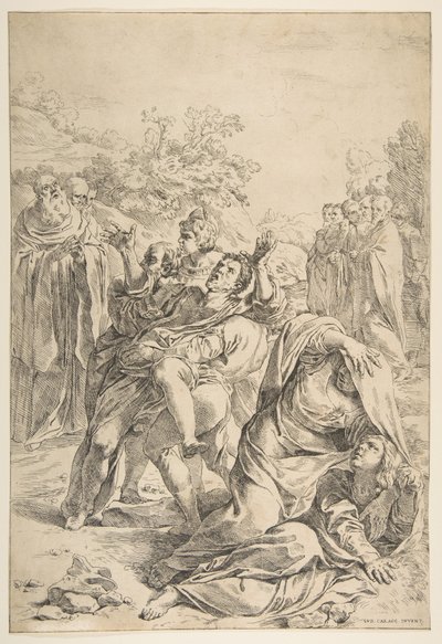 Sint Benedictus die een Demon Uitdrijft door Simone Cantarini