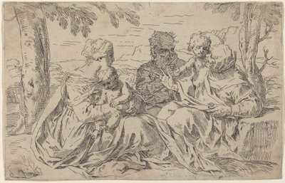 De Heilige Familie door Simone Cantarini