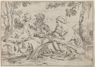 De Heilige Familie door Simone Cantarini