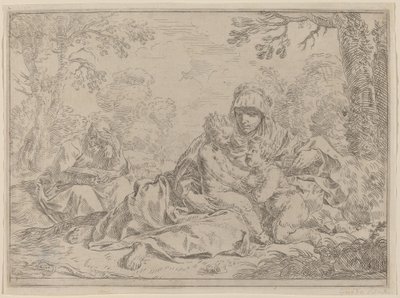 De Heilige Familie door Simone Cantarini
