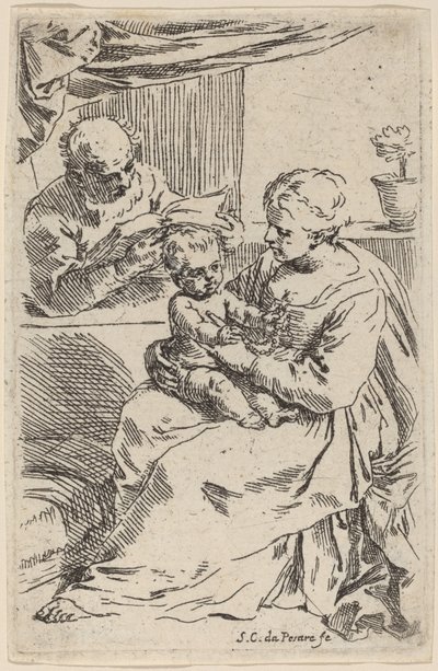 De Heilige Familie door Simone Cantarini
