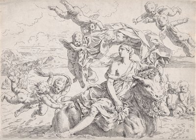 De Verkrachting van Europa, naar Reni, ca. 1636 door Simone Cantarini