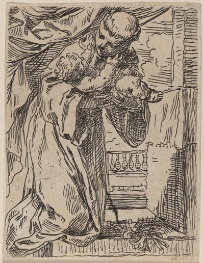 De Kleine Sint Antonius van Padua door Simone Cantarini