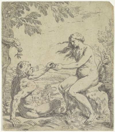 Verleiding van Adam door Simone Cantarini