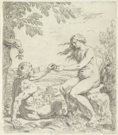 Verleiding van Adam door Simone Cantarini