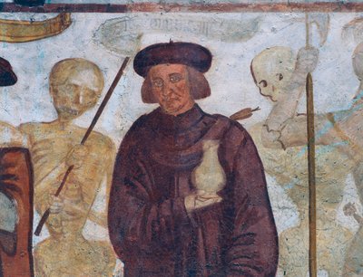 Dood met de dokter (detail) door Simone II Baschenis