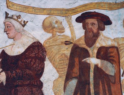 Dood met de hertog (detail) door Simone II Baschenis