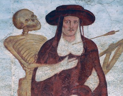 De kardinaal en de dood (detail) door Simone II Baschenis