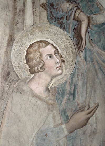 Maesta: St. Ansanus (detail) door Simone Martini