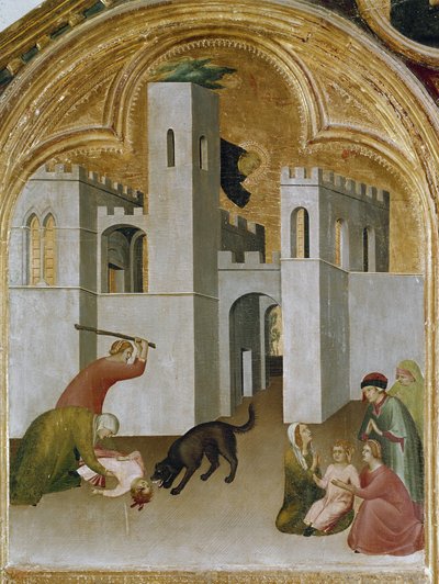 Het wonder van het kind gegrepen tussen de kaken van een wolf door Simone Martini