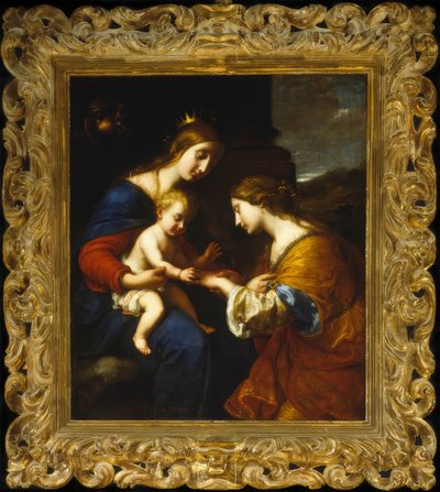 De Mystieke Huwelijk van de Heilige Catharina door Simone Pignoni