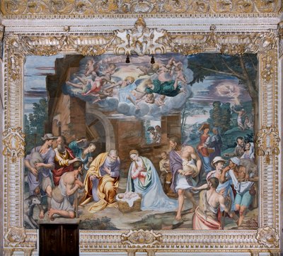 Aanbidding van de herders door Simone Veneziano Peterzano