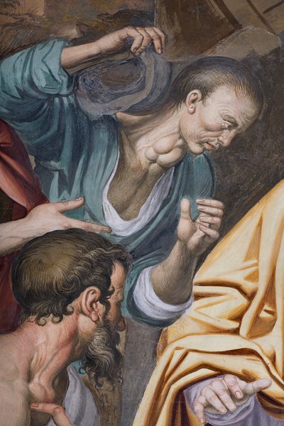 Aanbidding van de herders, 1578-82 (detail) door Simone Veneziano Peterzano