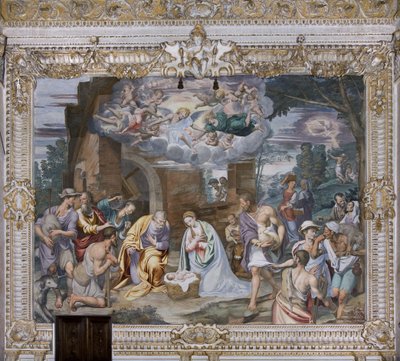 Aanbidding der Herders, 1578-82 door Simone Veneziano Peterzano