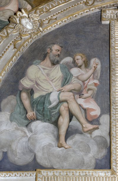 Sint Matteüs en de Engel, Lunet, Presbyterium, 1578-82 door Simone Veneziano Peterzano