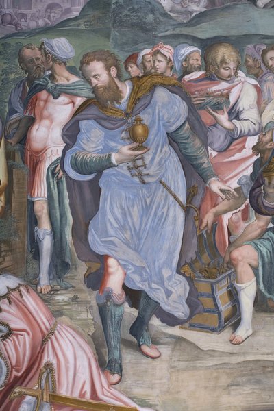 De aanbidding der wijzen, Presbitery, 1578-82 (detail) door Simone Veneziano Peterzano