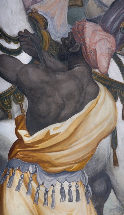 De aanbidding der wijzen, Presbitery, 1578-82 (detail) door Simone Veneziano Peterzano