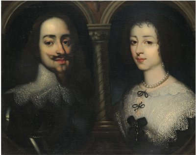 Dubbelportret van Koning Karel I en Koningin Henrietta Maria door Sir Anthony van, Dyck