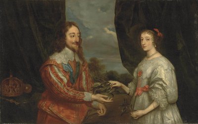 Dubbelportret van Koning Karel I en Koningin Henrietta Maria door Sir Anthony van, Dyck