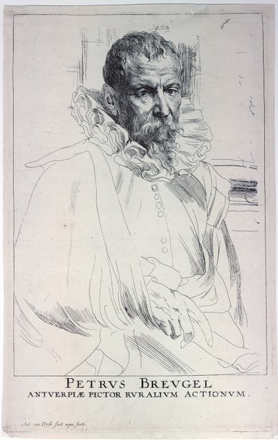 Portret van de kunstenaar Jan Brueghel de Jonge 1601-1678, eerste derde van de 17e eeuw door Sir Anthony van Dyck