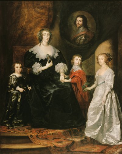 Portret van de weduwe van de Hertog van Buckingham en haar kinderen, 1633 door Sir Anthony van Dyck