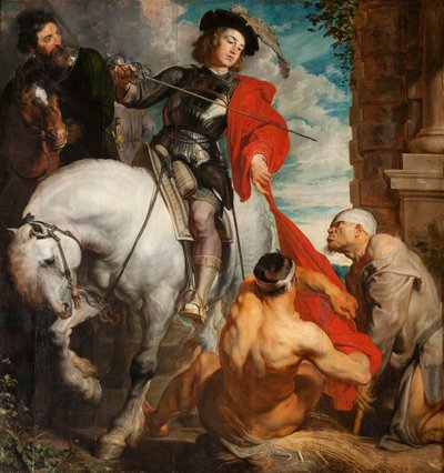 Sint Martinus deelt zijn mantel, 1625 door Sir Anthony van Dyck