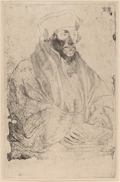 Erasmus van Rotterdam door Sir Anthony van Dyck after Hans Holbein the Younger