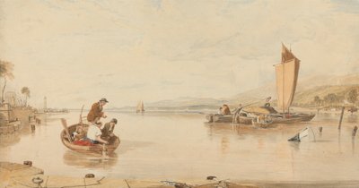 Dode kalmte: Boten bij Cowes Castle door Sir Augustus Wall Callcott