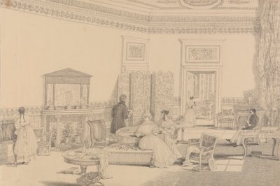 Album van 30 Uitzichten in de Tirol en Italië: Tekenzaal, Casino Pecori 12 oktober 1841 door Sir Charles D