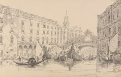 Album van 30 Zichten in de Tirol en Italië: De Rialto - Venetië 8 Nov. 1840 door Sir Charles D
