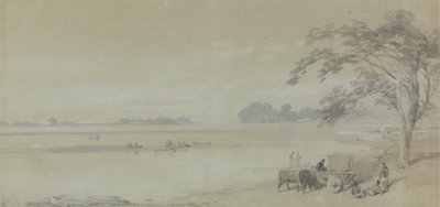 Waterview nabij Calcutta door Sir Charles DOyly