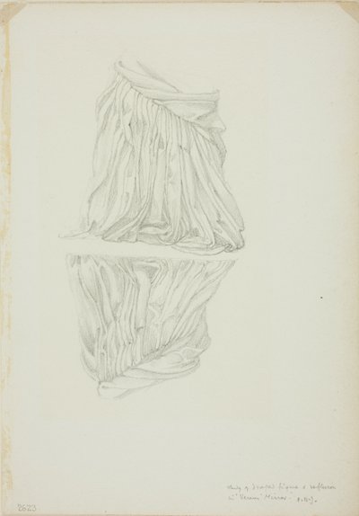 Gedrapeerd figuur en reflectie, studie voor Spiegel van Venus door Sir Edward Burne Jones