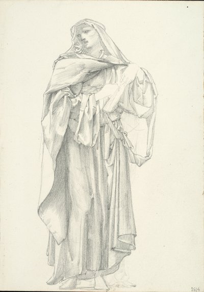 Geklede Mannelijke Figuur (schetsboek #2614) door Sir Edward Burne Jones