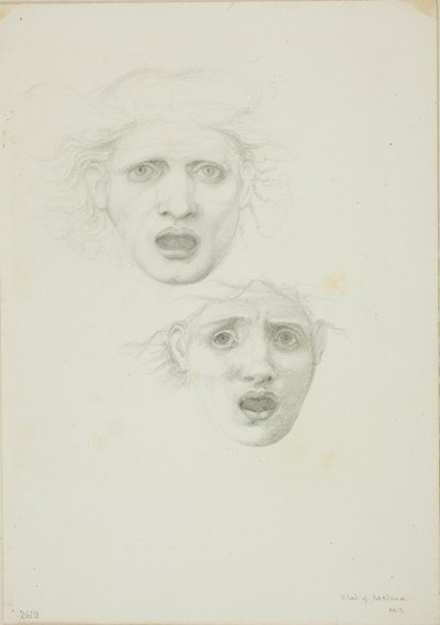 Hoofd van Medusa, twee studies voor Rondanini Medusa door Sir Edward Burne Jones
